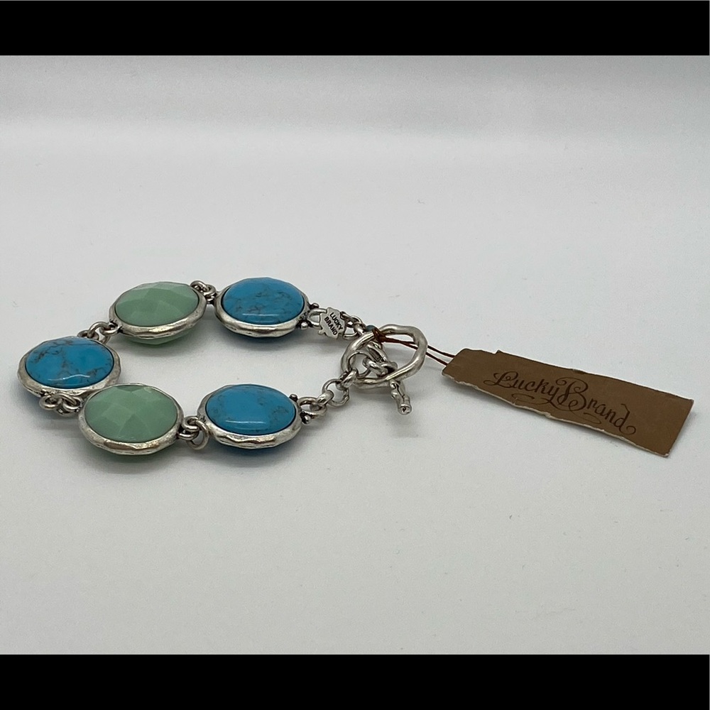 Lucky Brand silver tone semi precious bracelet NWT